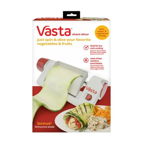 Vasta Stainless Steel 3-in-1 Veggie, Fruit & Pasta Noodle Sheet Slicer NIB - Picture 5 of 6